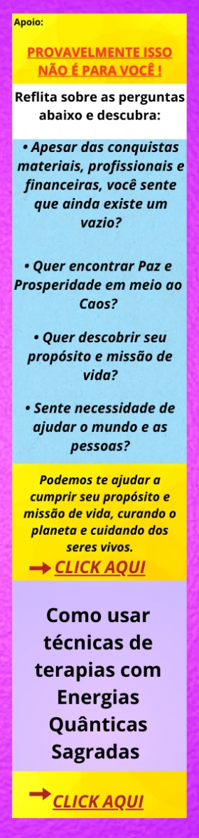 Apoio Sou Nanoquântico com perguntas sobre propósito, paz, prosperidade e terapias com energias quânticas sagradas